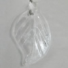 Transparent Acrylic Pendant, Leaf 18x10mm Hole:1mm Sold by Bag 