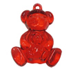 Transparent Acrylic Pendant, Bear 57x42mm Hole:3.5mm, Sold by Bag 