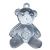 Transparent Acrylic Pendant, Bear 53x35mm Hole:3.5mm, Sold by Bag 