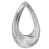 Transparent Acrylic Pendant, Hollow Teardrop 58x36mm Hole:2mm, Sold by Bag 