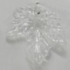 Transparent Acrylic Pendant, Leaf 21x20mm Hole:2.5mm Sold by Bag 