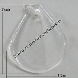 Transparent Acrylic Pendant, Leaf 17x13mm Hole:1.5mm Sold by Bag 