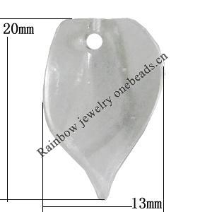 Transparent Acrylic Pendant, Leaf 20x13mm Hole:2mm Sold by Bag 