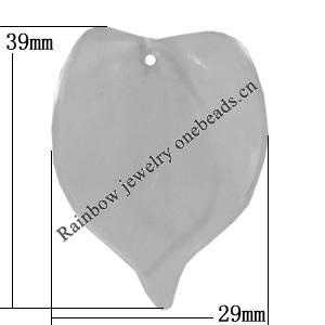 Transparent Acrylic Pendant, Leaf 39x29mm Hole:2.5mm Sold by Bag 