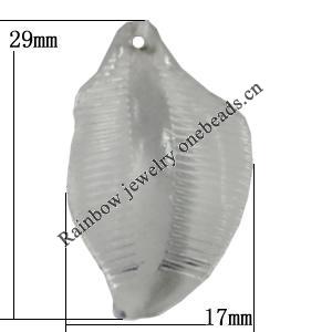 Transparent Acrylic Pendant, Leaf 29x17mm Hole:1.5mm Sold by Bag 