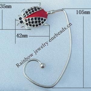 Zinc Alloy Purse Hanger, Lead-free, 42x35mm, Sold by PC