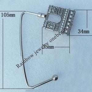 Zinc Alloy Purse Hanger, Lead-free, 35x34mm, Sold by PC