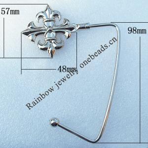 Zinc Alloy Purse Hanger, Lead-free, 48x57mm, Sold by PC