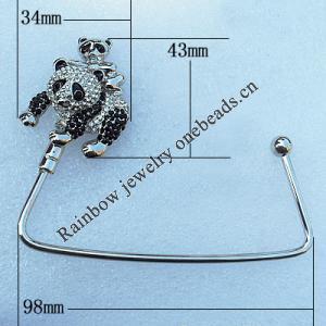 Zinc Alloy Purse Hanger, Lead-free, 34x43mm, Sold by PC