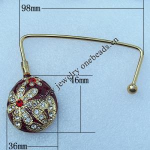 Zinc Alloy Purse Hanger, Lead-free, 46x36mm, Sold by PC