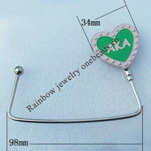 Zinc Alloy Purse Hanger, Lead-free, 34mm, Sold by PC