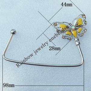 Zinc Alloy Purse Hanger, Lead-free, 44x28mm, Sold by PC