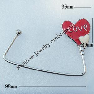 Zinc Alloy Purse Hanger, Lead-free, 39x36mm, Sold by PC