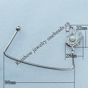 Zinc Alloy Purse Hanger, Lead-free, 28x32mm, Sold by PC