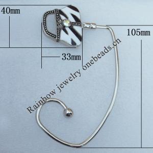 Zinc Alloy Purse Hanger, Lead-free, 40x33mm, Sold by PC