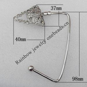 Zinc Alloy Purse Hanger, Lead-free, 40x37mm, Sold by PC