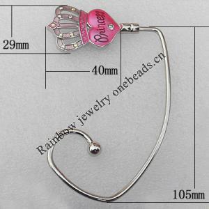 Zinc Alloy Purse Hanger, Lead-free, 40x29mm, Sold by PC