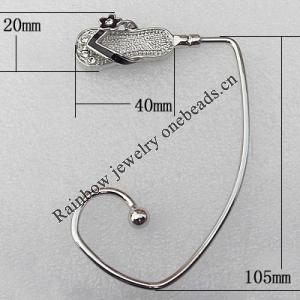 Zinc Alloy Purse Hanger, Lead-free, 40x20mm, Sold by PC