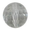 Transparent Acrylic Bead, Faceted Round 25mm Hole:3mm, Sold by Bag 