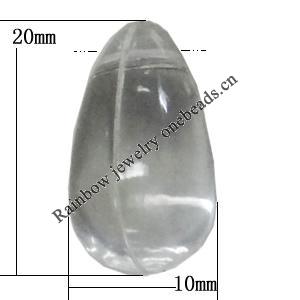 Transparent Acrylic Pendant, Teardrop 20x10mm Hole:1.5mm Sold by Bag 