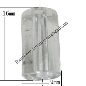 Transparent Acrylic Bead, Column 16x9mm Hole:2.5mm, Sold by Bag 