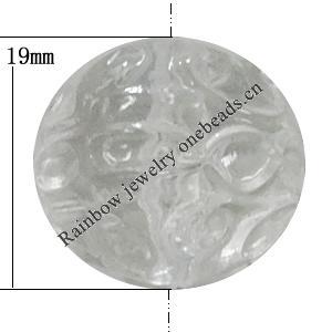 Transparent Acrylic Bead, Round 19mm Hole:3mm, Sold by Bag 