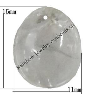 Transparent Acrylic Pendant, 11x15mm Hole:2mm Sold by Bag 