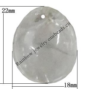 Transparent Acrylic Pendant, 18x22mm Hole:2.5mm Sold by Bag 