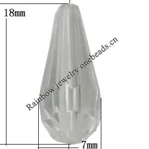 Transparent Acrylic Bead, 18x7mm Hole:1.5mm, Sold by Bag 