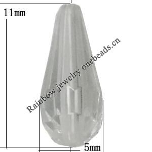 Transparent Acrylic Bead, 11x5mm Hole:2mm, Sold by Bag 