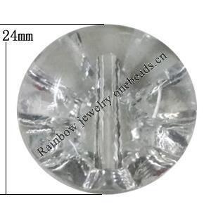 Transparent Acrylic Bead, 24x15mm Hole:3mm, Sold by Bag 