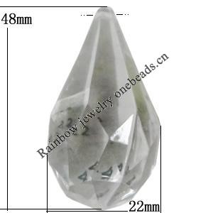 Transparent Acrylic Bead, 48x22mm Hole:2mm, Sold by Bag 