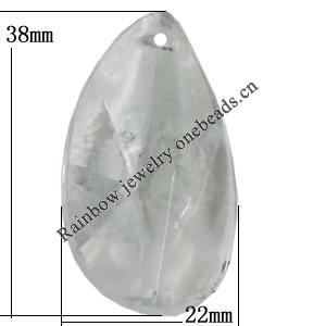 Transparent Acrylic Pendant, 38x22mm Hole:1.5mm Sold by Bag 