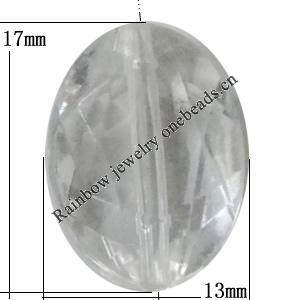 Transparent Acrylic Bead, 17x13mm Hole:2mm, Sold by Bag 