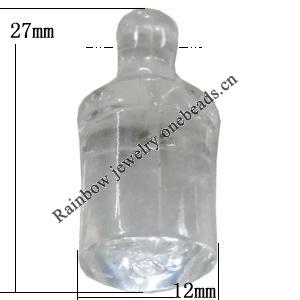 Transparent Acrylic Pendant, 27x12mm Hole:2.5mm Sold by Bag 