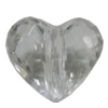 Transparent Acrylic Bead, Heart 19x16mm Hole:3mm, Sold by Bag 