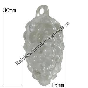Transparent Acrylic Pendant, 30x15mm Hole:3mm Sold by Bag 