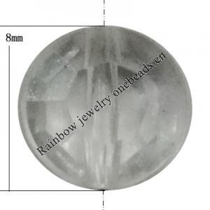 Transparent Acrylic Bead, Faceted Flat Round 8mm Hole:1mm, Sold by Bag 