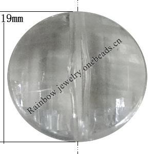 Transparent Acrylic Bead, Flat Round 19mm Hole:2mm, Sold by Bag 
