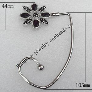 Zinc Alloy Purse Hanger, Lead-free, 44mm, Sold by PC