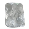 Transparent Acrylic Bead, Faceted Rectangle 23x16mm Hole:2mm, Sold by Bag 