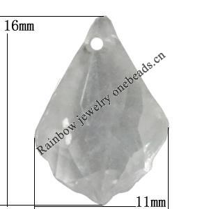 Transparent Acrylic Pendant, 16x11mm Hole:1mm Sold by Bag 