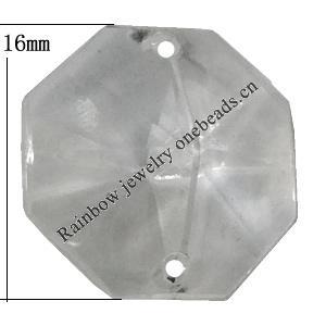 Transparent Acrylic Bead, 16mm Hole:2mm, Sold by Bag 