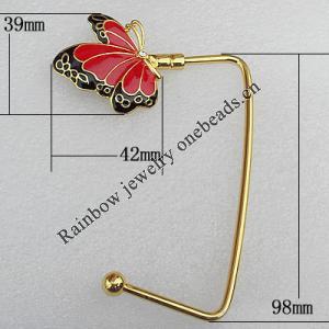 Zinc Alloy Purse Hanger, Lead-free, 42x39mm, Sold by PC