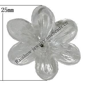 Transparent Acrylic Bead, Flower 25mm Hole:2mm, Sold by Bag 