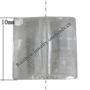 Transparent Acrylic Bead, Faceted Square 10mm Hole:1mm, Sold by Bag 