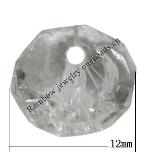 Transparent Acrylic Pendant, 12x8mm Hole:1.5mm Sold by Bag 