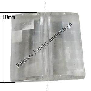 Transparent Acrylic Bead, Faceted Square 18mm Hole:2mm, Sold by Bag 