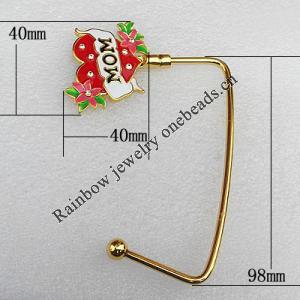 Zinc Alloy Purse Hanger, Lead-free, 40mm, Sold by PC