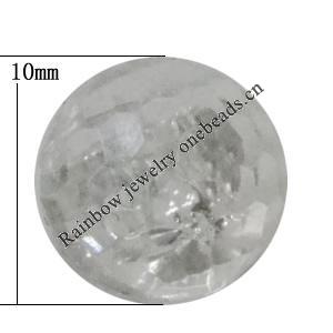 Transparent Acrylic Bead, 10mm Hole:2mm, Sold by Bag 